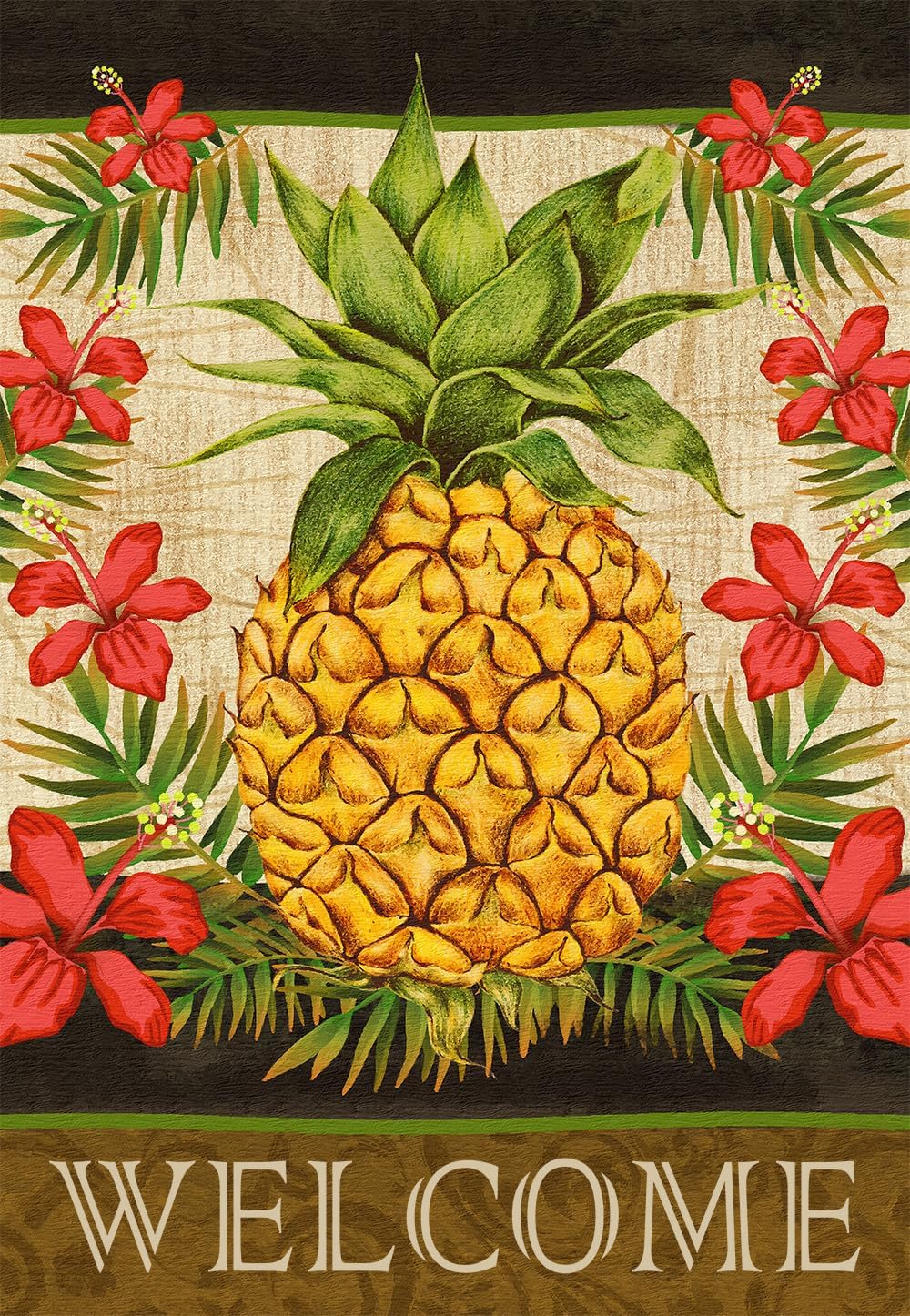 Bandera verano diseño piña 28x40"