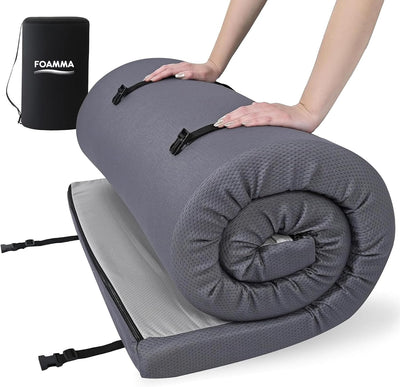 Colchón espuma visco 3x54x80pulg funda resistente plegable