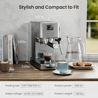 Máquina Espresso Profesional con Espumador Vapor Acero Inox