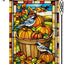 Bandera jardín calabaza otoño estilo vitral doble cara rústica