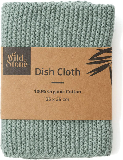Paño cocina algodón orgánico biodegradable verde musgo