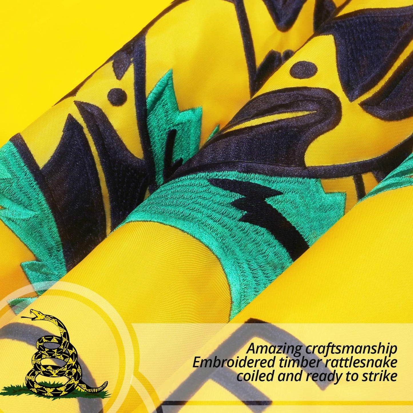 Bandera bordada Don't Tread On Me 3x5ft lona resistente