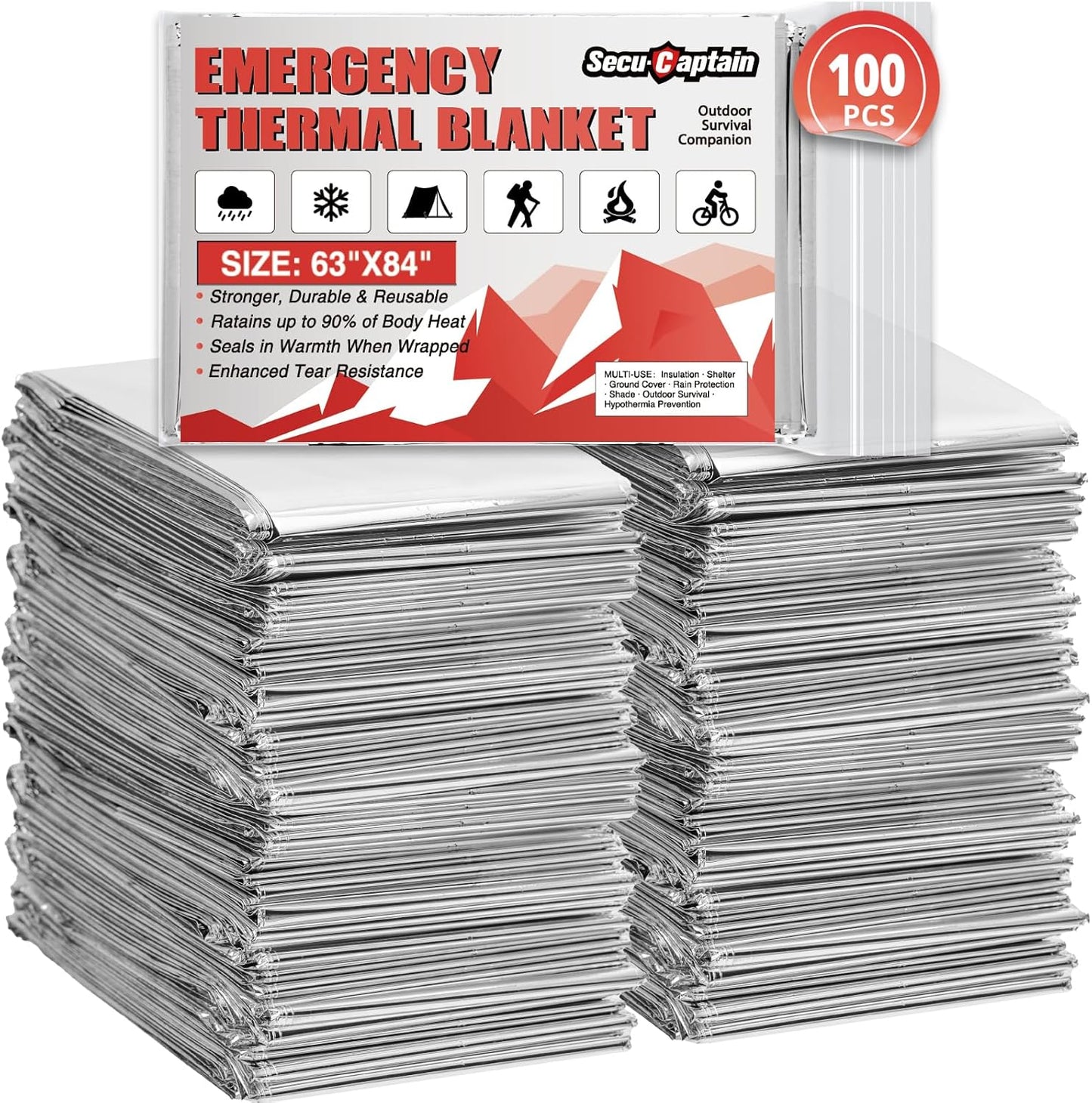 Manta térmica Mylar 84x63" kit 100uds