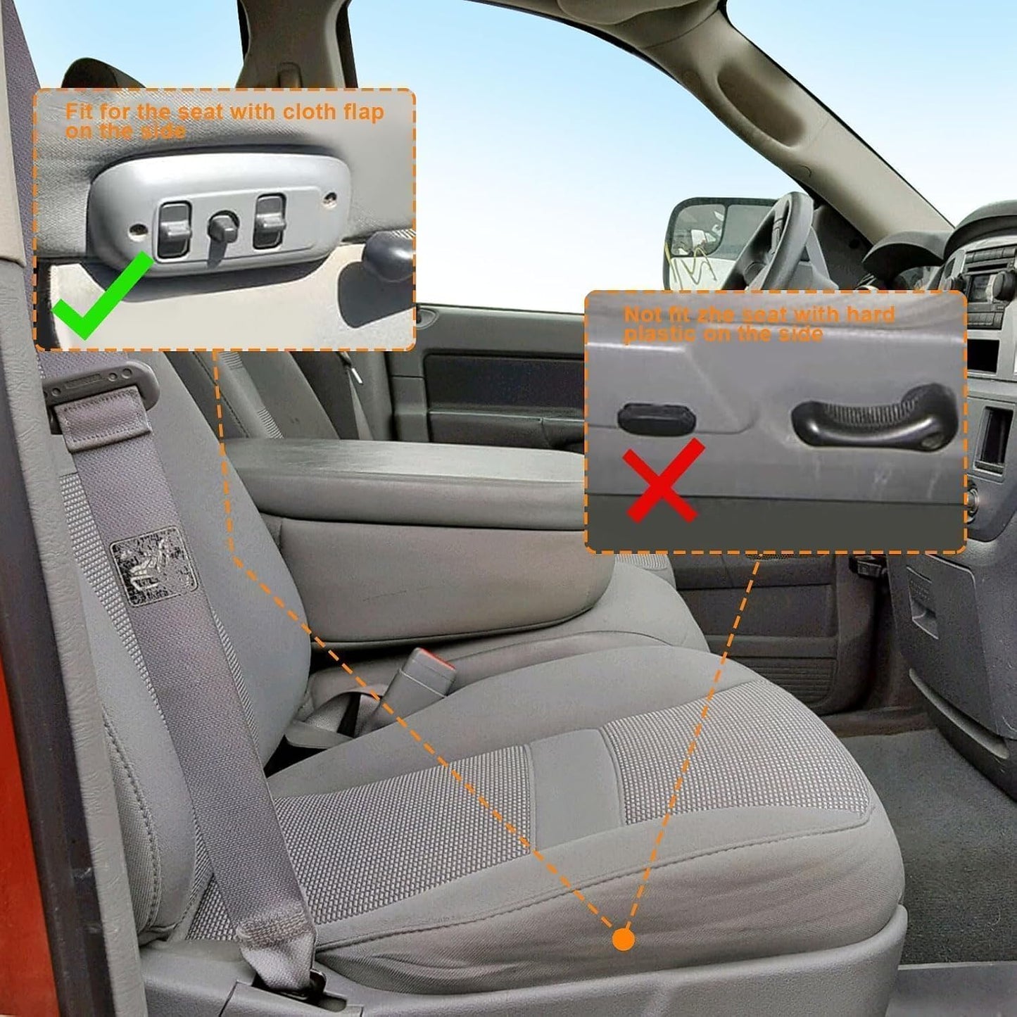 Funda asiento tela cojín espuma gris comp Dodge Ram