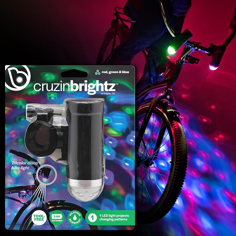 Luz LED bicicleta tricolor parpadeante para fiesta noche