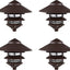 Luz paisaje pagoda exterior 3 niveles bronce antiguo set 4