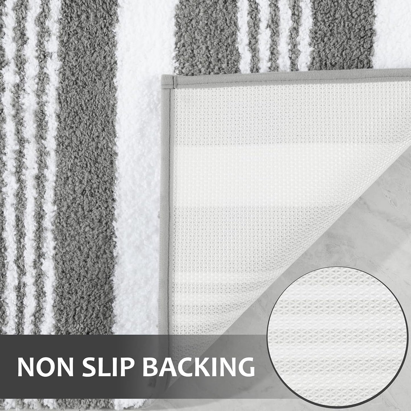 Alfombra baño 24x60pulg antiderrap microfibra suave lavable