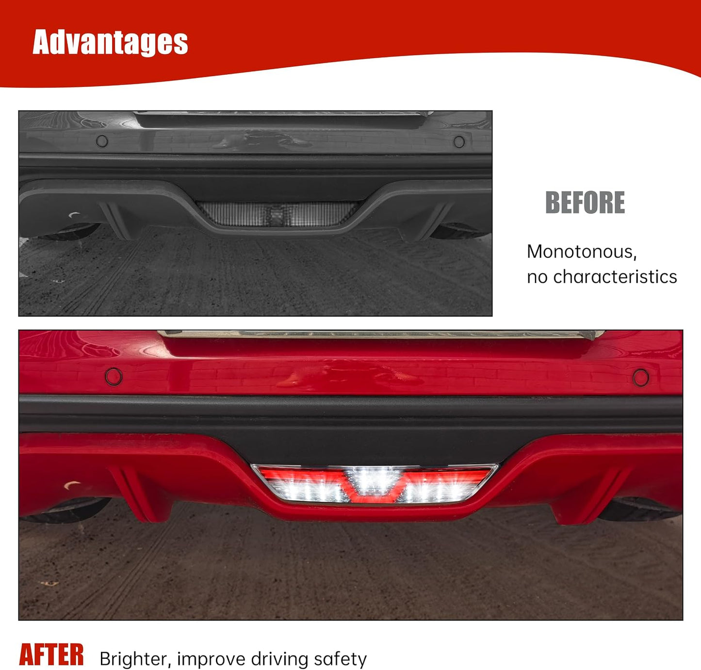 Luz parachoques trasero Ford Mustang LED roja 1PCS