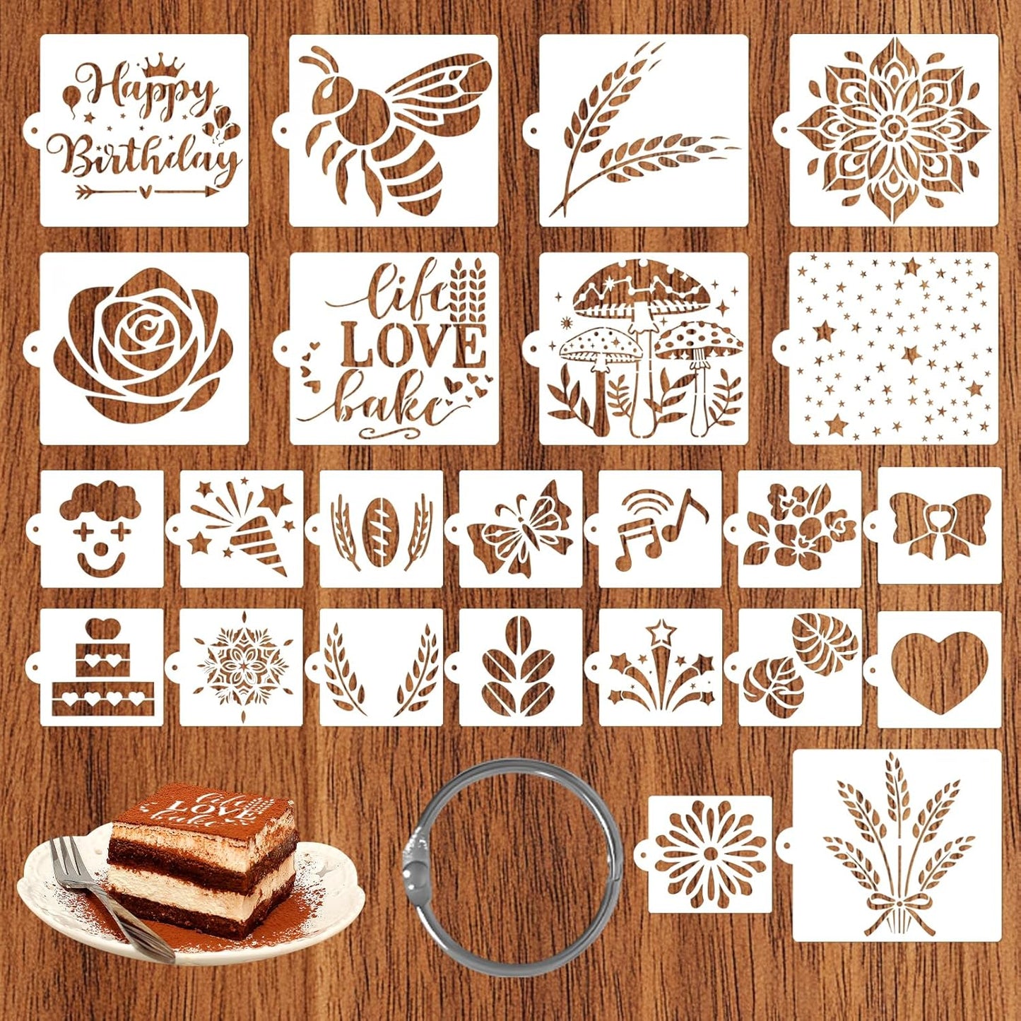 24 plantillas de masa madre para pan de 5.9 pulgadas con patrón musical