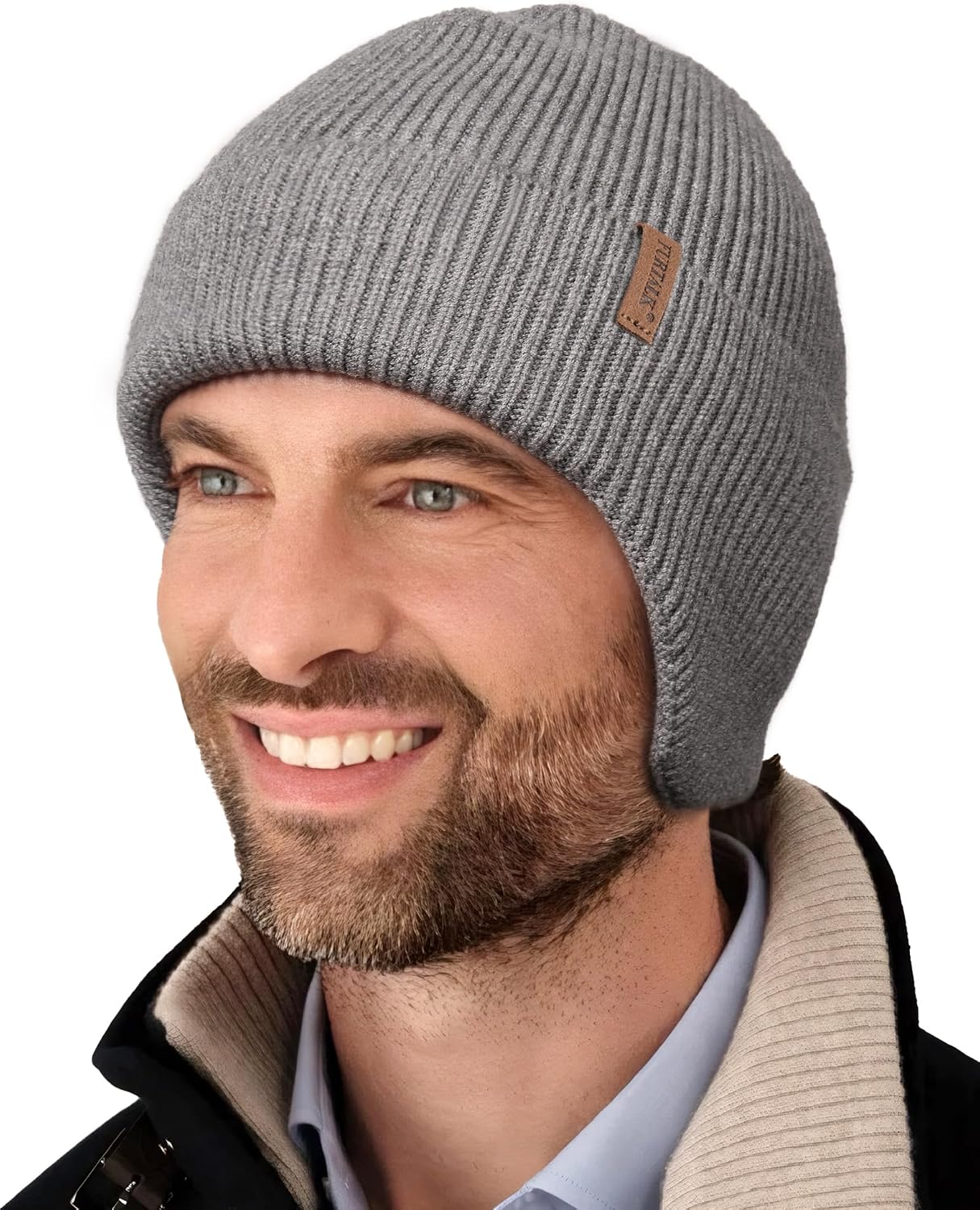 Gorro invierno con solapa forro polar para hombres exterior