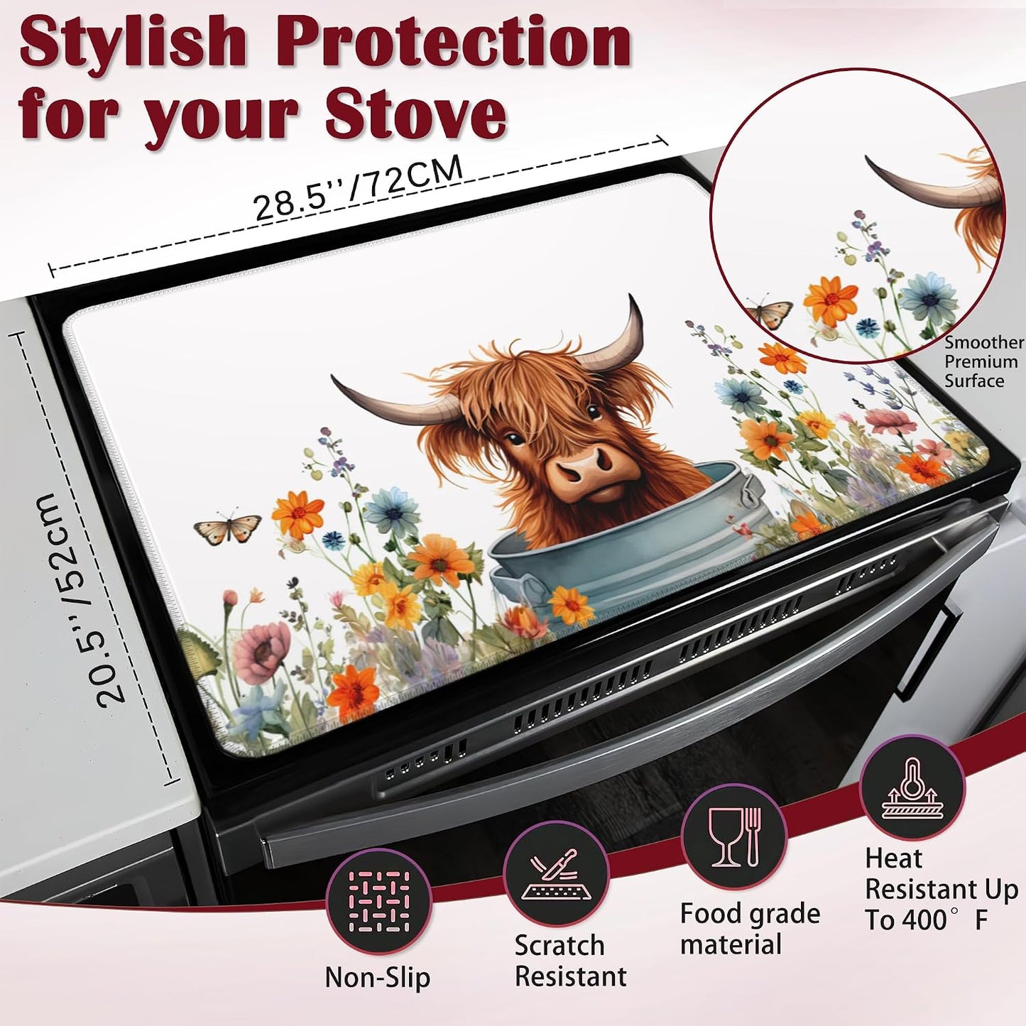 Protector estufa eléctrica con tapete vidrio plano