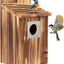 Casas pájaros exteriores protector metal caja madera
