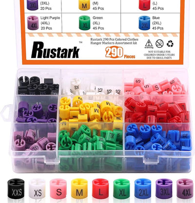 Juego 290 marcadores colgar ropa 9 tamaños XXS a 4XL