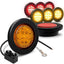 Kit luces LED 2.5 redondas ámbar rojas 12V 8 Pzas IP67
