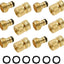 Conector rápido manguera jardín latón 3/4pulg set 6