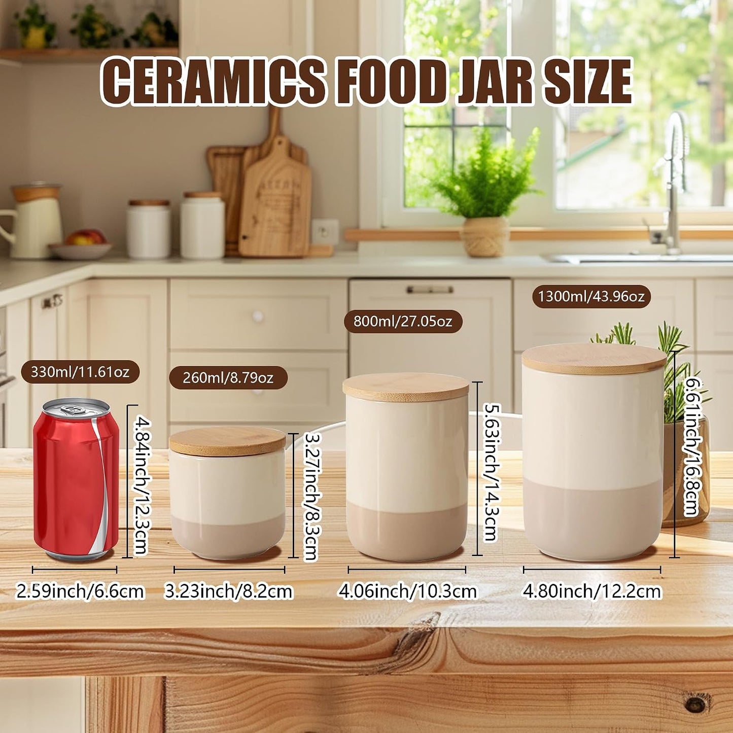 Recipiente cerámica tapa hermética 8.79oz