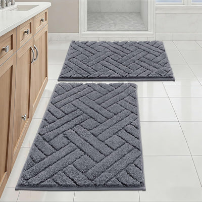 2 Tapetes Baño Antiderrap Microfibra Suave Absorbente