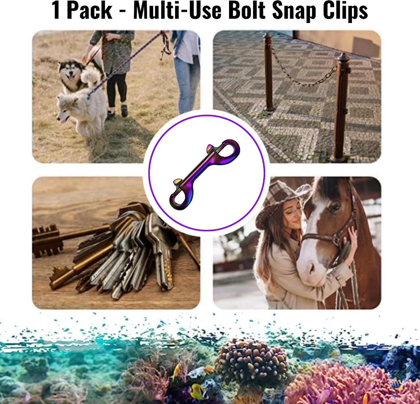 Clips doble extremo 100mm grado marino resorte SS316