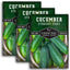 3 Pack Semillas Pepino Rectas Ocho Instrucciones Cultivo Huerto