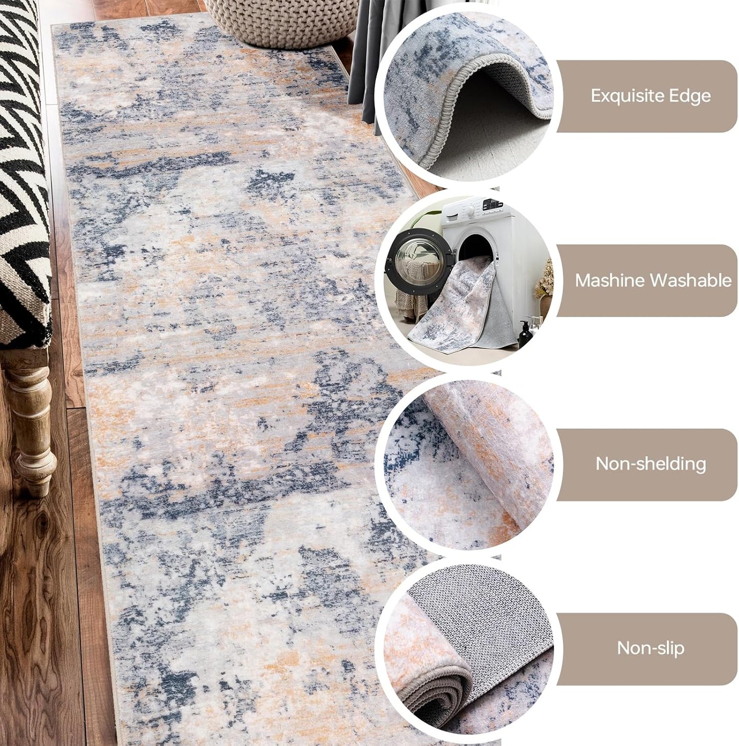 Alfombras cocina antiderrap lavables 2x8ft amarillo gris