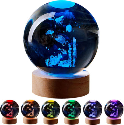 Lámpara bola cristal subacuática 3D led 16 colores