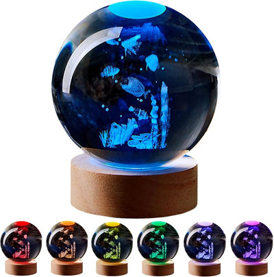 Lámpara bola cristal subacuática 3D led 16 colores