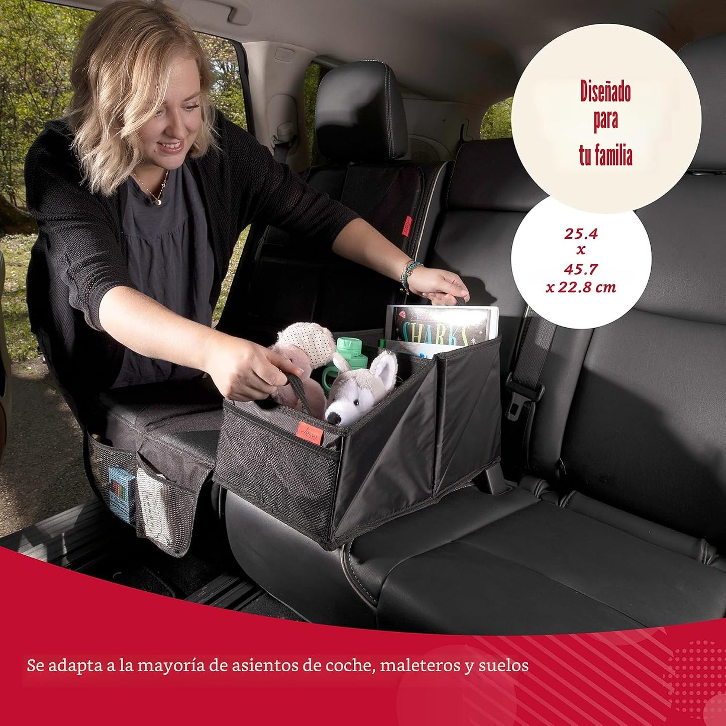 Organiz. asiento auto 9 compartimentos para adultos y niños