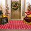 Alfombra Navidad cuadros rojos verdes 4x6ft puerta porche