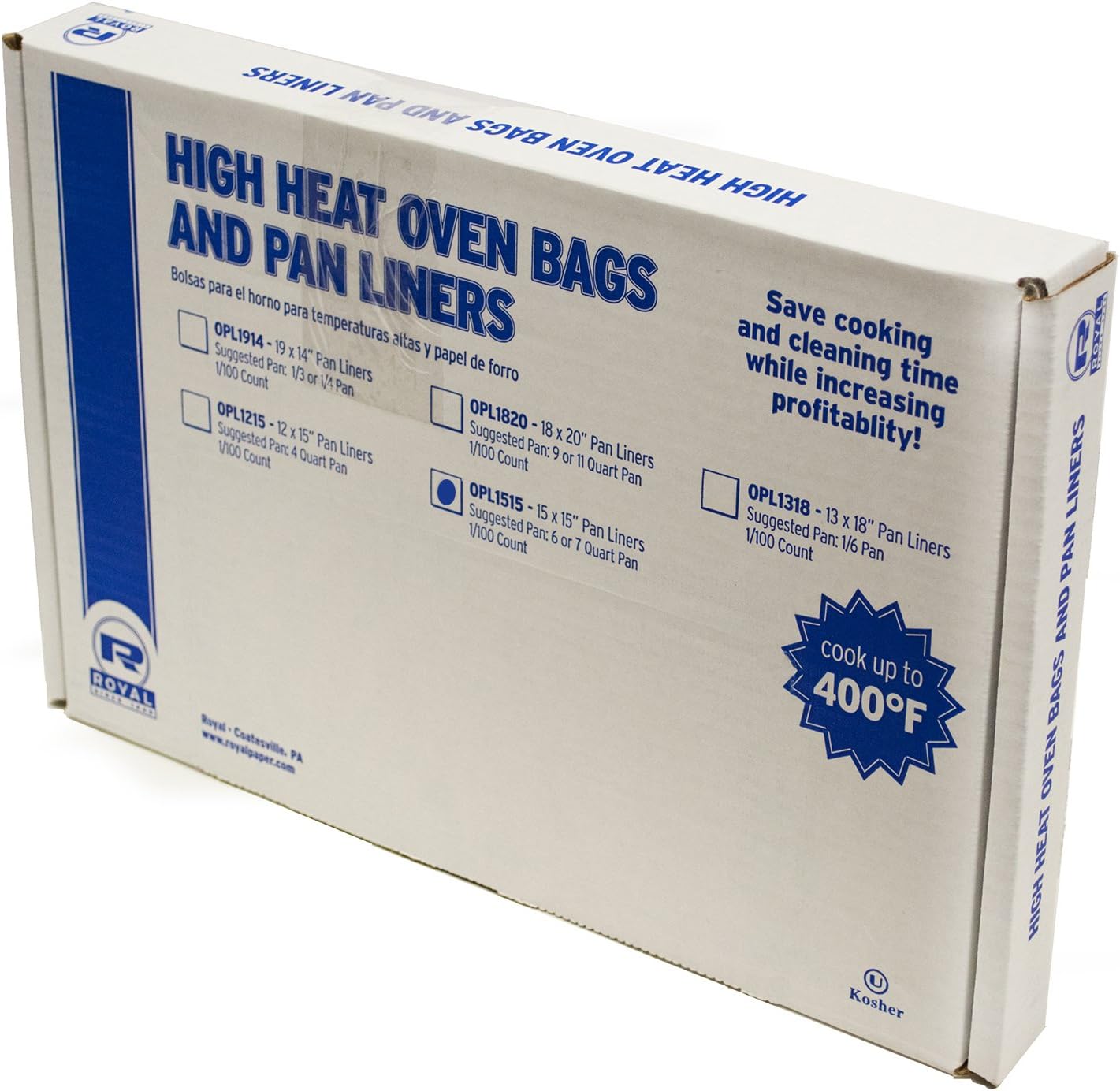 Revestimiento sartén horno 6-7qt 15x15pulg caja 100