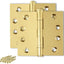 Bisagra puerta latón pulido 4x4 pulg set 2