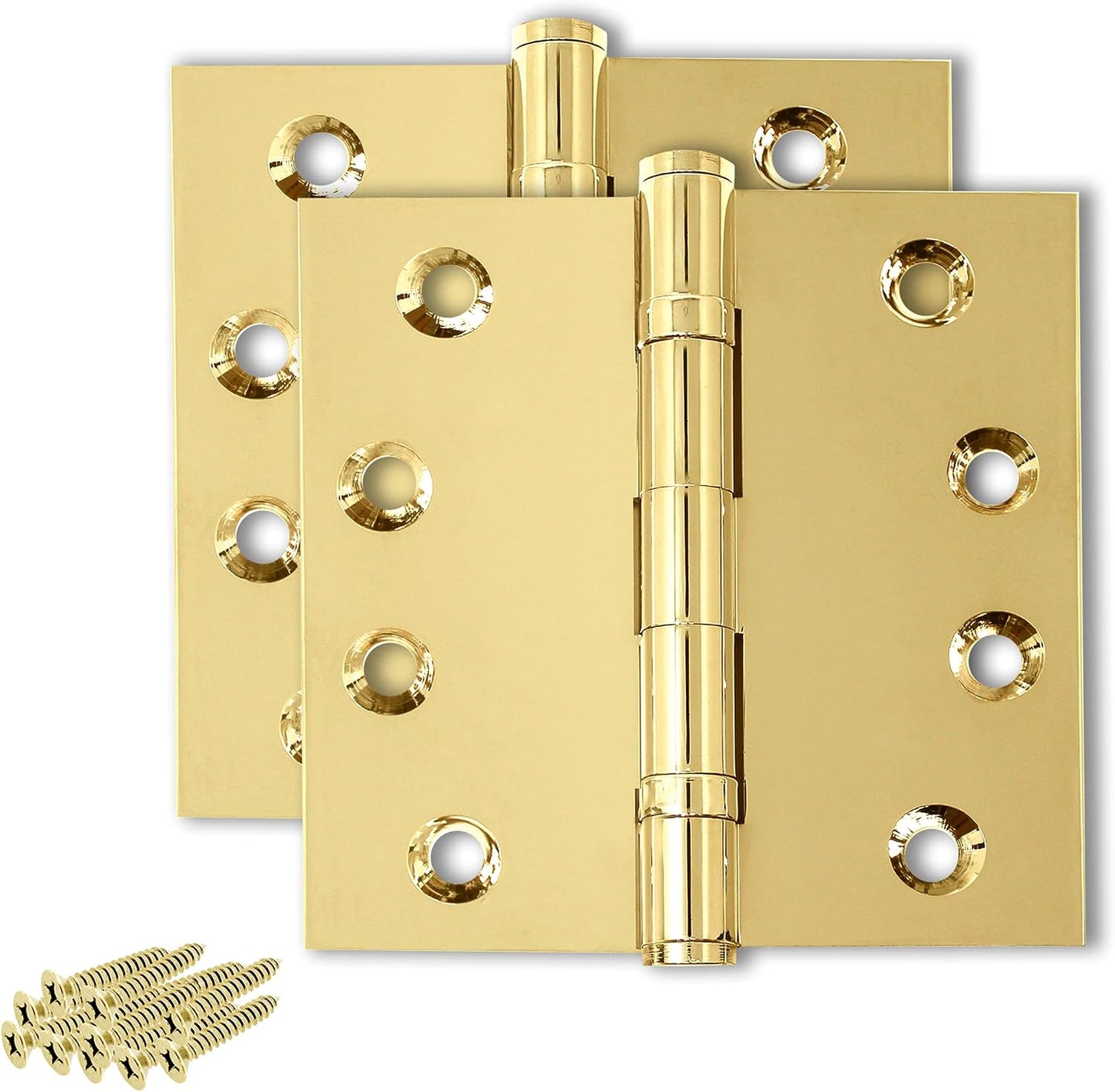 Bisagra puerta latón pulido 4x4 pulg set 2