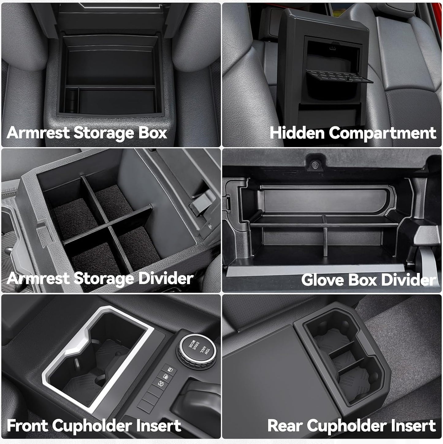 6 Pzas bandeja organizadora consola Toyota Tacoma 2024-25