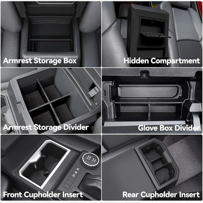 6 Pzas bandeja organizadora consola Toyota Tacoma 2024-25