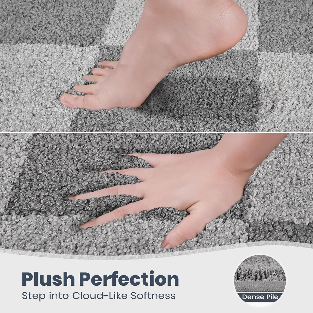 Alfombra baño antiderrap 30x60pulg gris claro