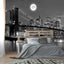 Papel tapiz gris vista nocturna 176x113" dormitorio