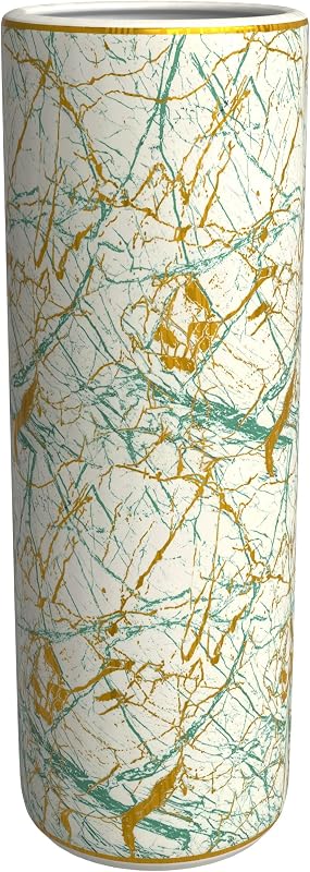 Paragüero abstracto verde y dorado 24"