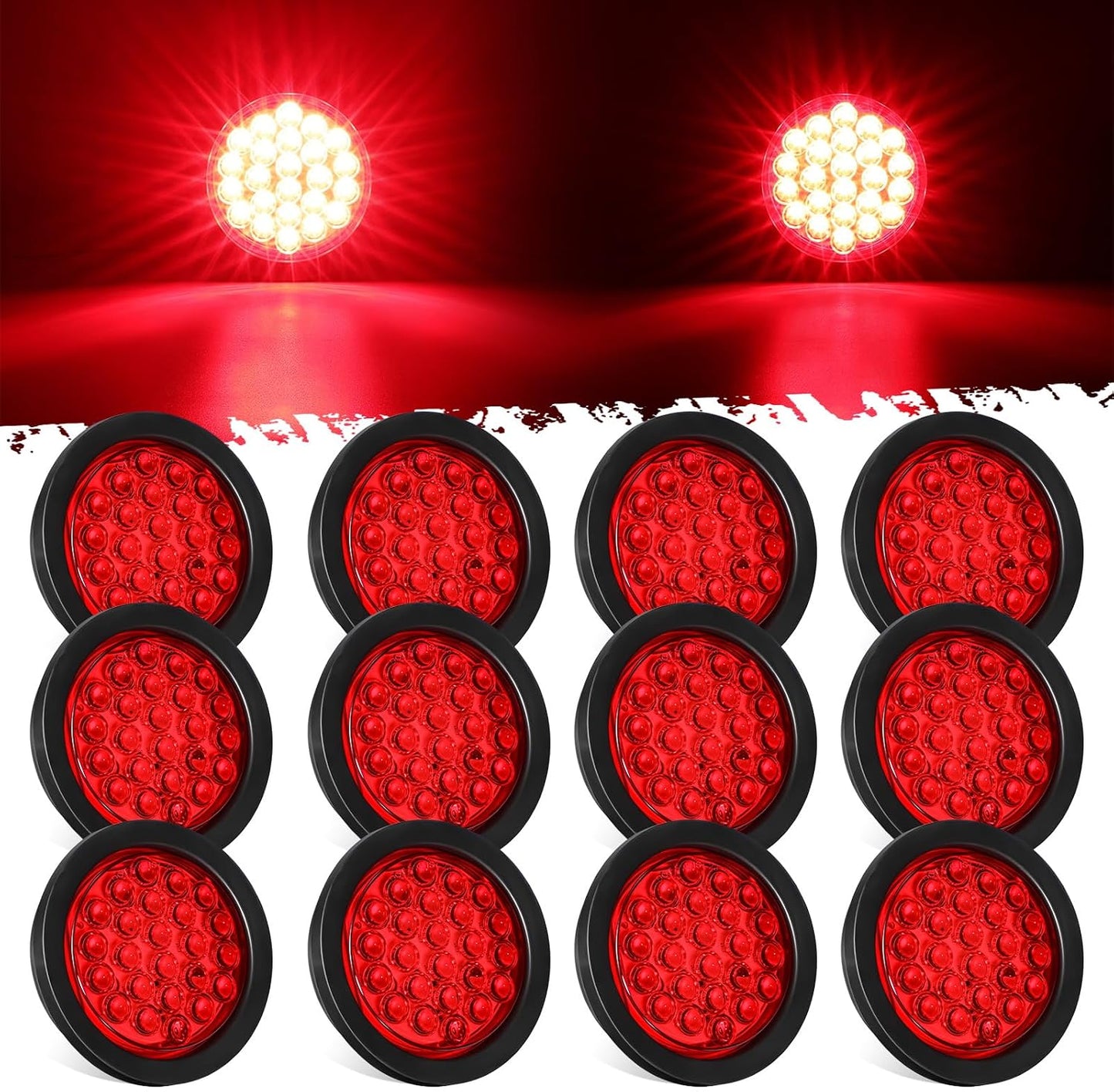 Kit luces traseras LED 12 pzas redondas remolque rojo