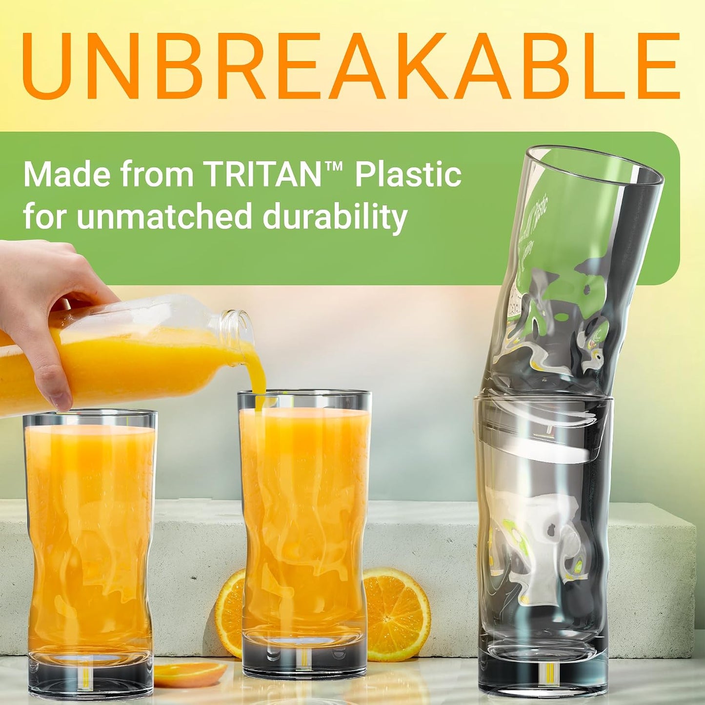 Vasos plástico Tritan 17oz sin BPA set 4 reutilizables