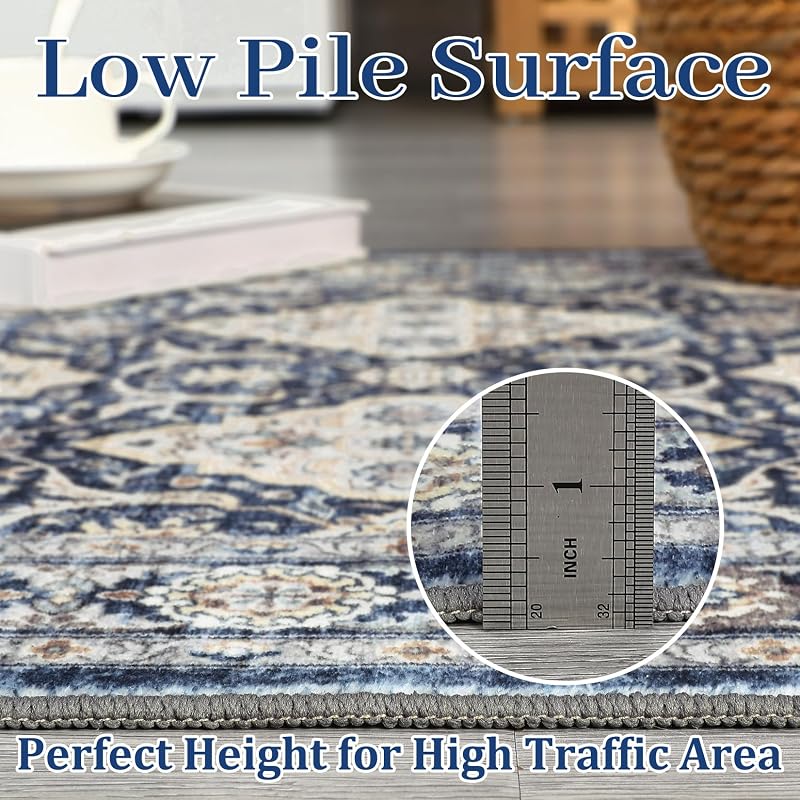 Alfombra lavable estilo bohemio 9x12ft antiderrap para sala