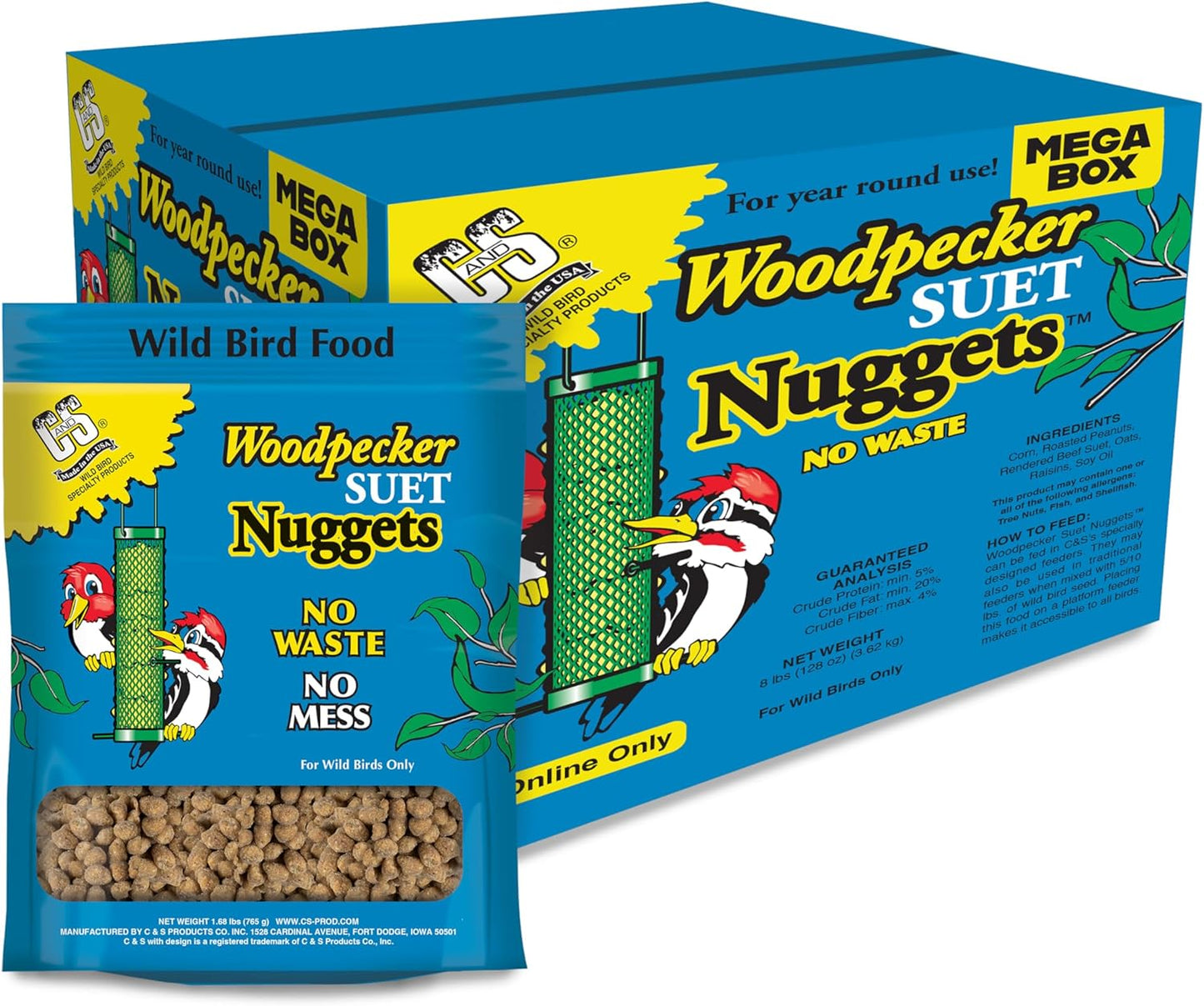 Comida para pájaros madera picabuey 8lb