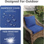 Set 2 cojines silla exterior 20x20x3pulg impermeables azul