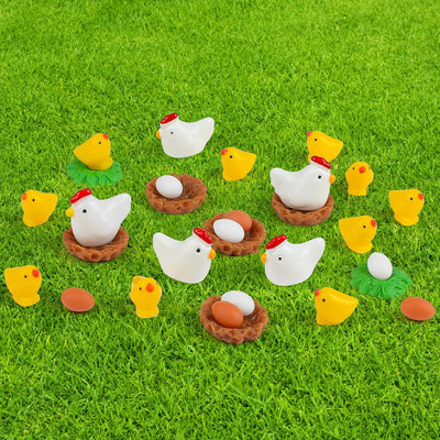 30 Pzas Accesorios Jardín Hadalas Mini Figuras Huevo Gallina