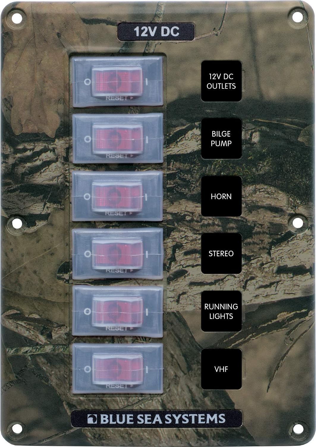 Panel interruptor 6 posiciones resistente agua camuflaje