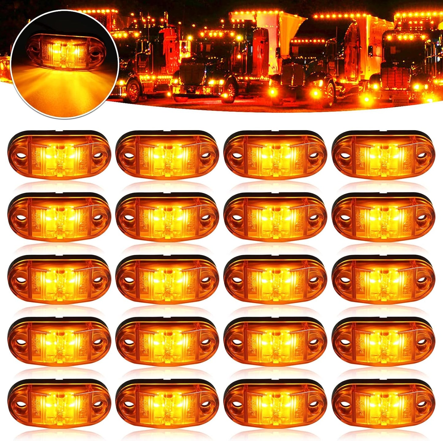 Kit Luces LED remolque 20uds amarillo DC12-24V