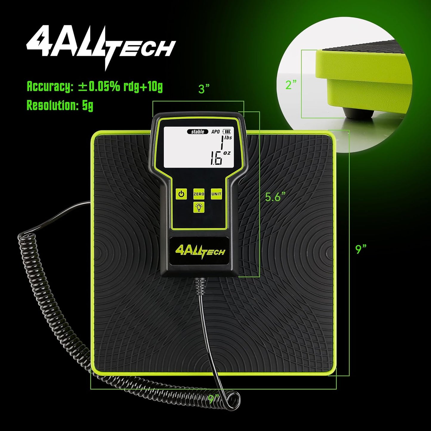 Báscula digital freón 220lb pantalla retroiluminada HVAC