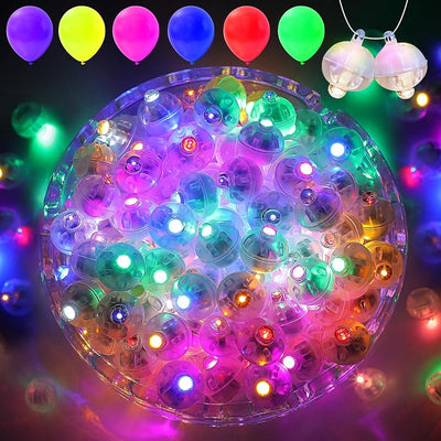 50 Pzas Luces LED Redondas Impermeables Parpadeantes para Fiesta