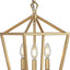 Linterna pagoda metal LED 3 bombillas color dorado