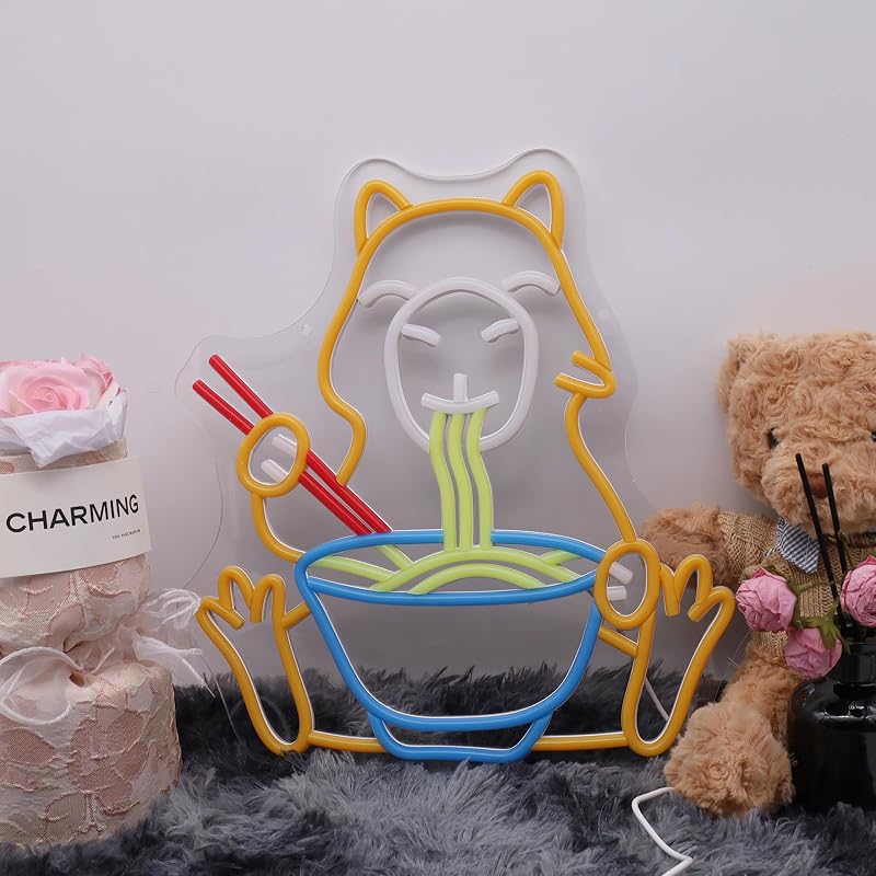 Letrero neón ramen LED para cocina sala anime