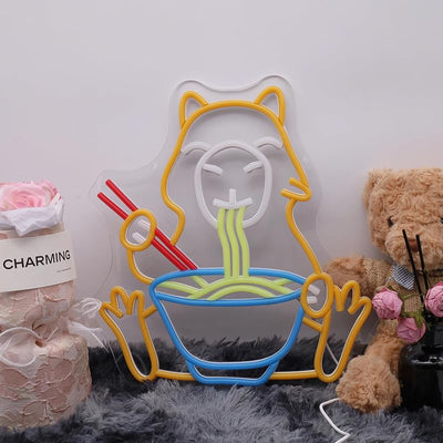 Letrero neón ramen LED para cocina sala anime