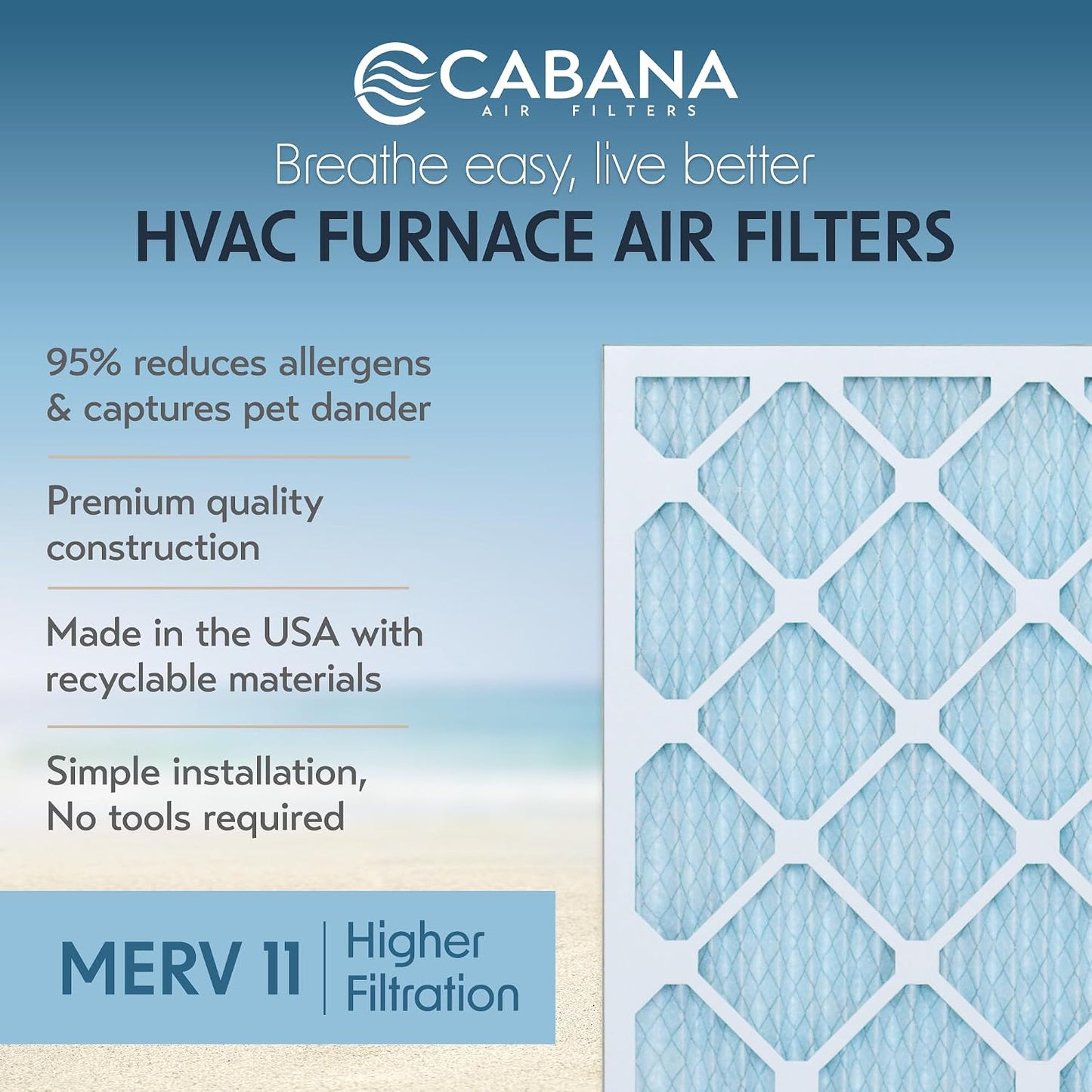 6 Filtros Aire MERV 11 para Horno CA 18x24pulg Hogar Oficina